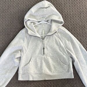 Lululemon Half-Zip Cropped Heather Gray Hoodie